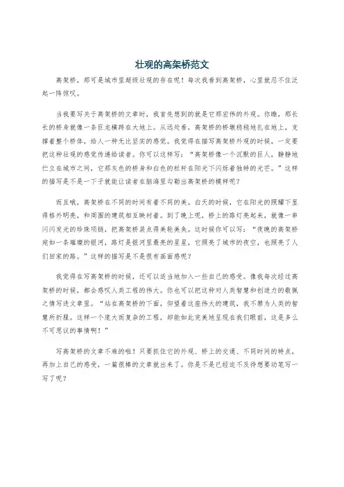 壮观的高架桥范文