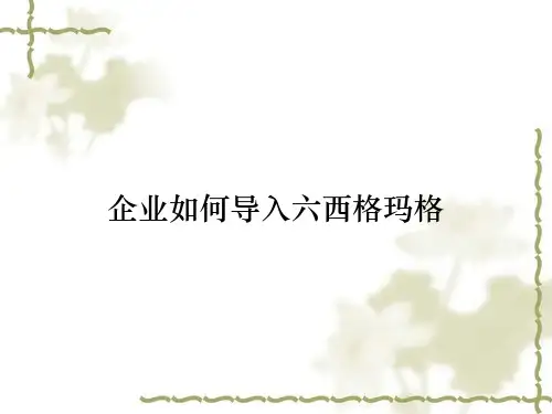 企业如何导入六西格玛格