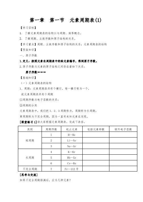高中化学必修二(全册)导学案