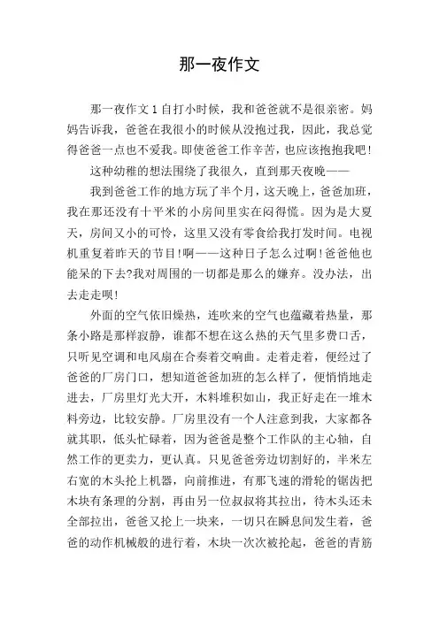 那一夜作文