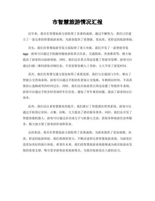 市智慧旅游情况汇报