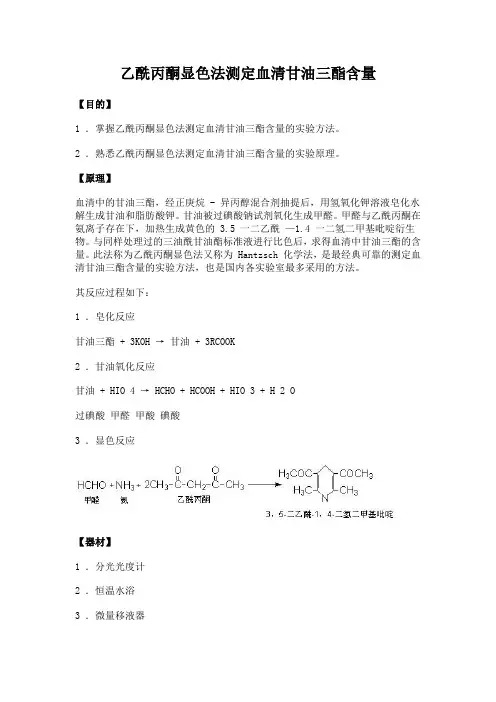 19 生物化学实验--乙酰丙酮显色法测定血清甘油三酯含量