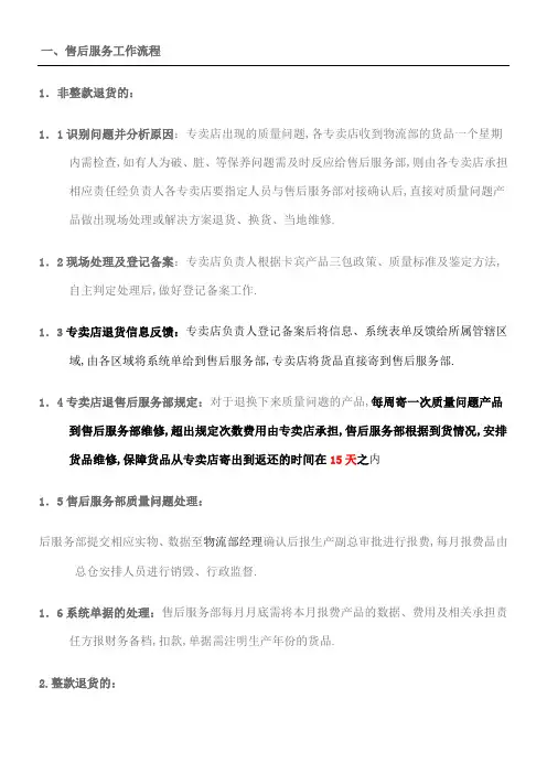 服装售后服务工作流程