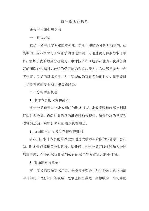 审计学职业规划