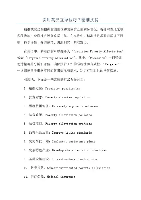 实用英汉互译技巧7精准扶贫