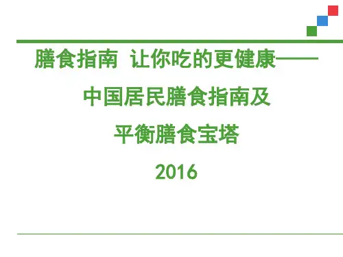 中国居民膳食指南2016