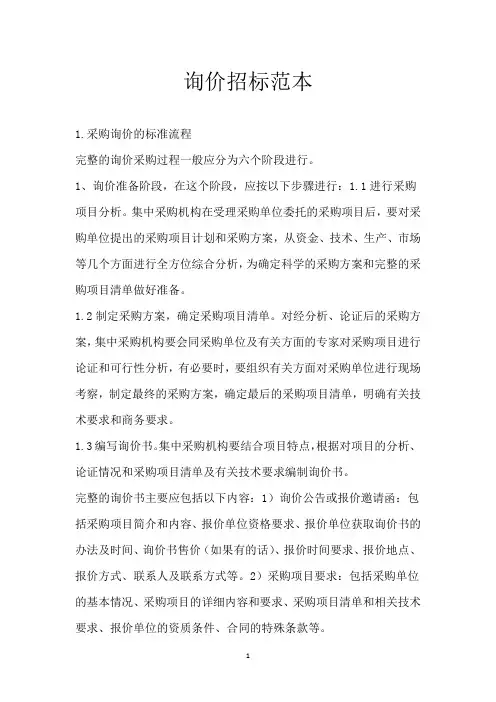 询价招标范本