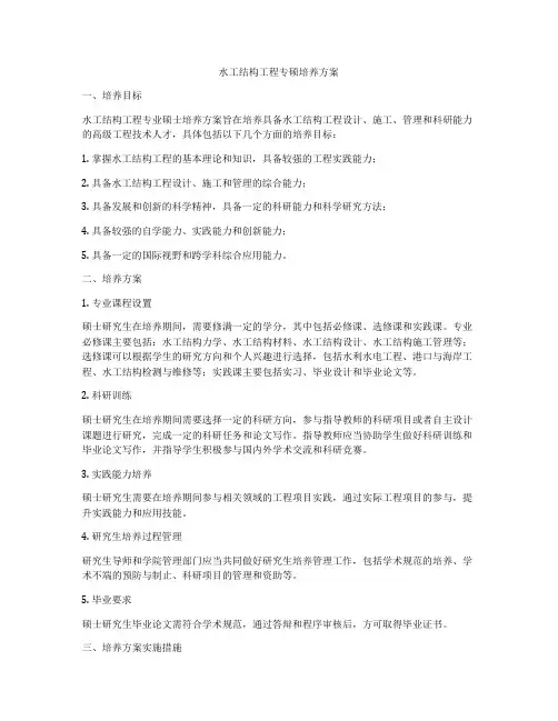 水工结构工程专硕培养方案