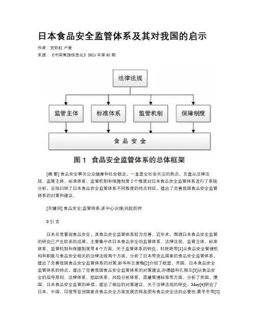 日本食品安全监管体系及其对我国的启示