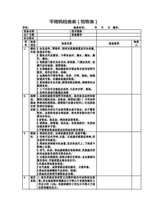 平地机检查表
