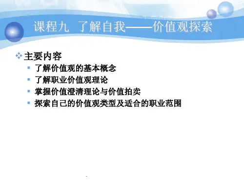 自我探索之价值观探索