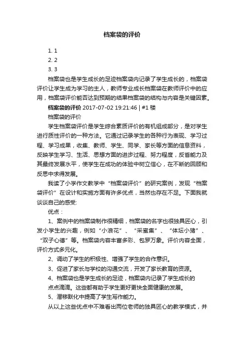 档案袋的评价