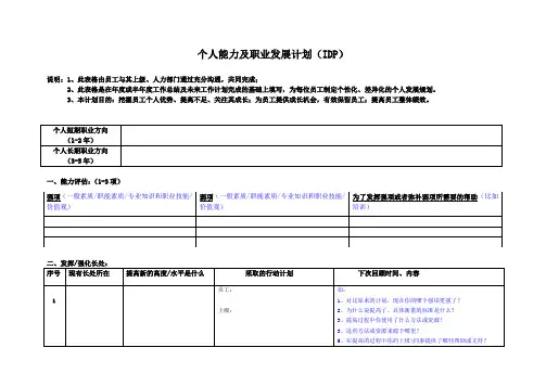 IDP个人能力发展计划