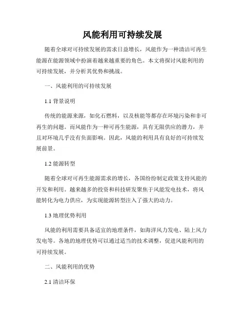 风能利用可持续发展