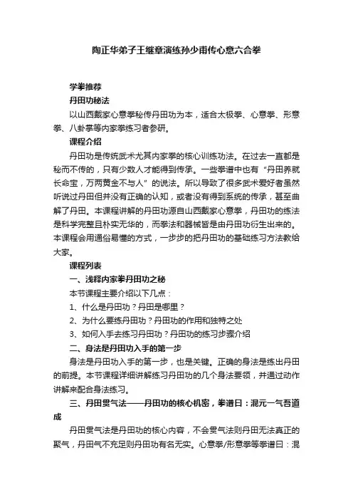 陶正华弟子王继章演练孙少甫传心意六合拳