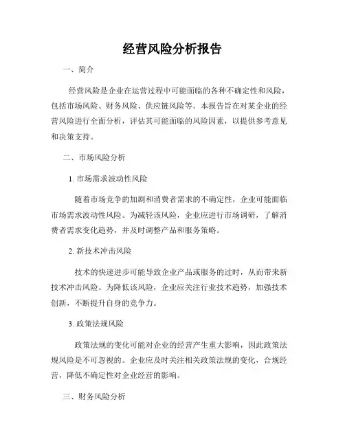 经营风险分析报告