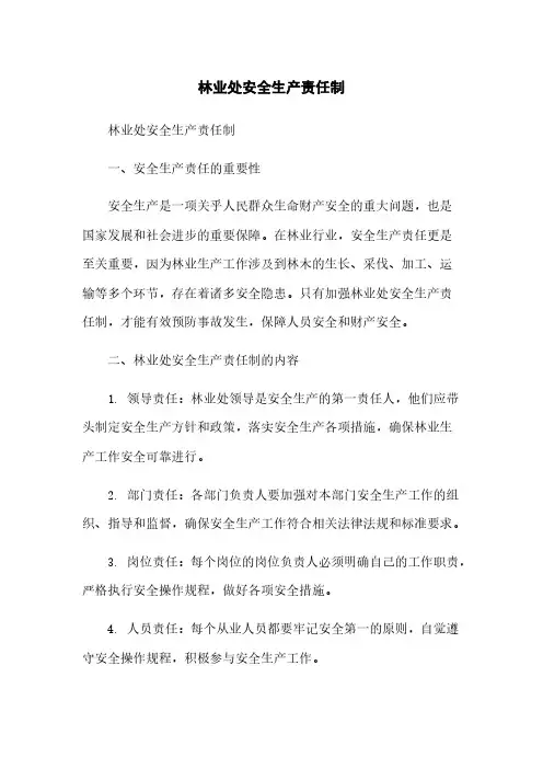 林业处安全生产责任制
