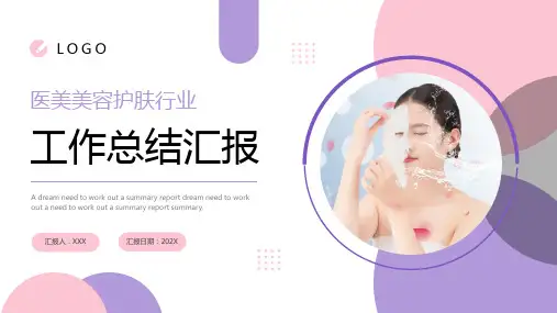 紫色粉色医美美容护肤行业工作总结汇报PPT模板
