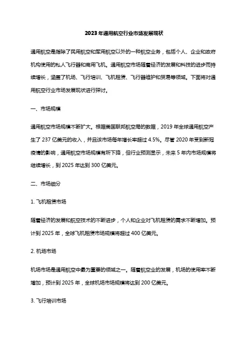 2023年通用航空行业市场发展现状