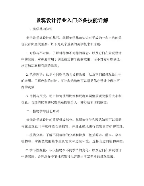 景观设计行业入门必备技能详解