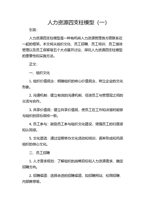 人力资源四支柱模型(一)