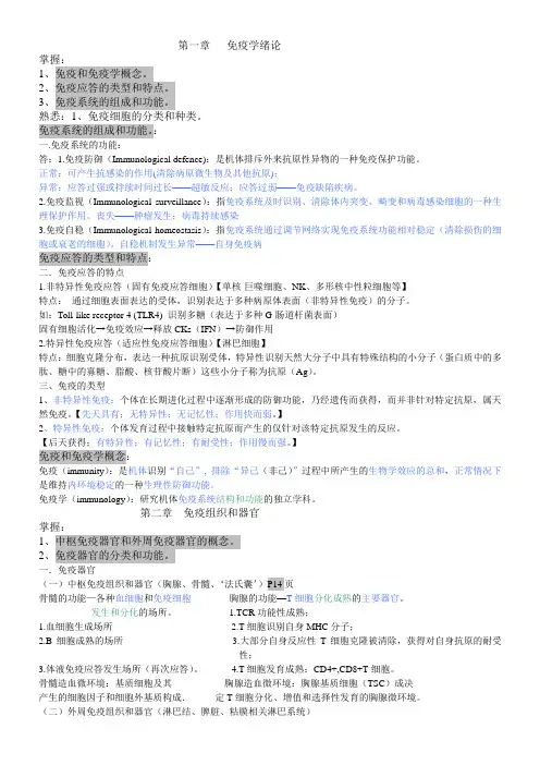 免疫学重点(含笔记)