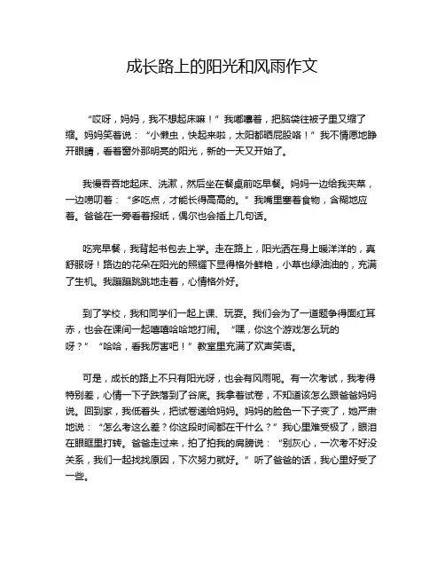 成长路上的阳光和风雨作文