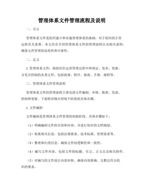 管理体系文件管理流程及说明