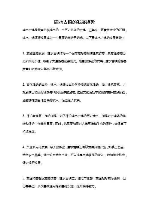 建水古镇的发展趋势