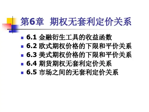 第6章--期权无套利定价关系