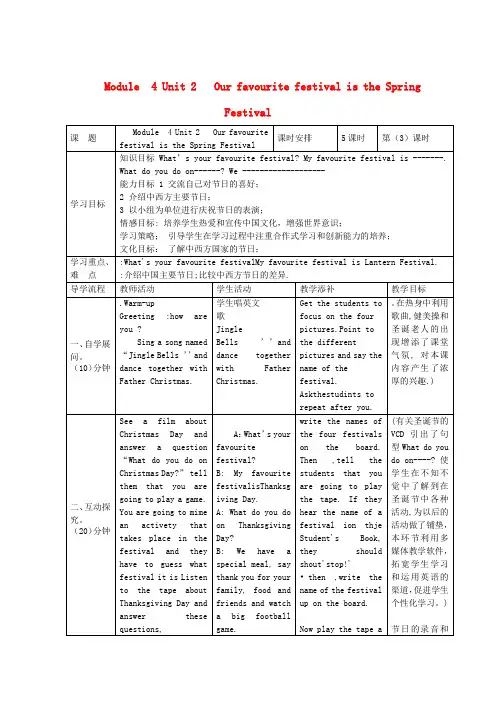 英语上册Module4Unit2OurfavouritefestivalistheSpringFes