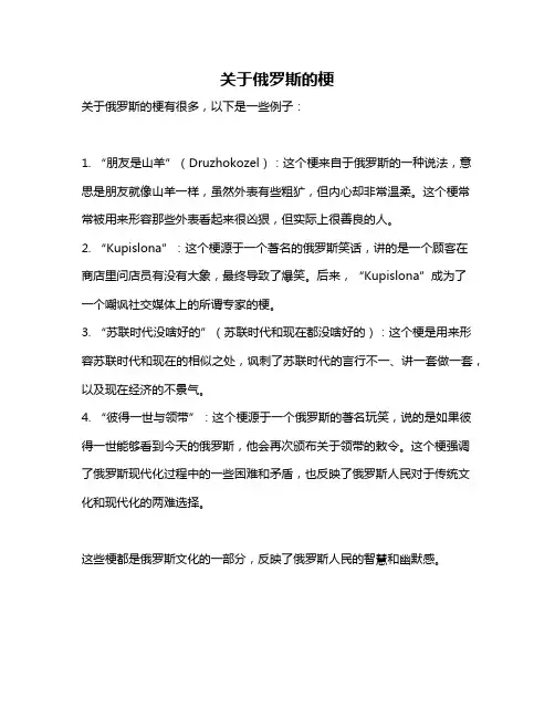 关于俄罗斯的梗