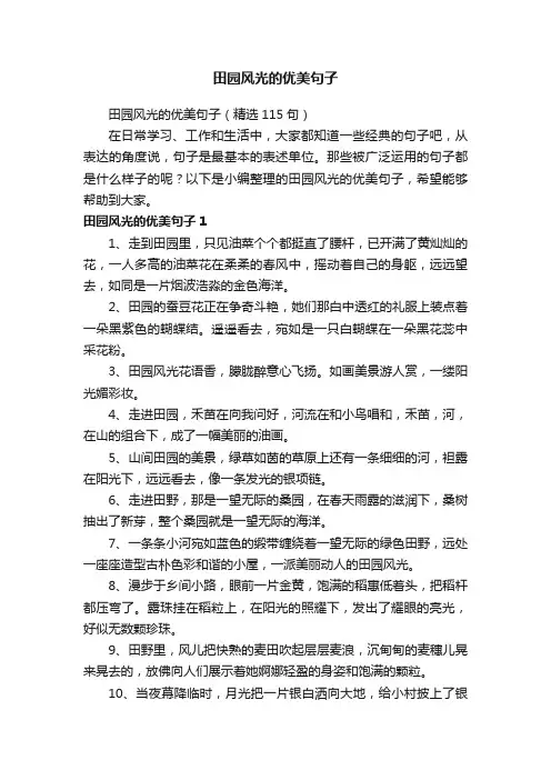 田园风光的优美句子（精选115句）