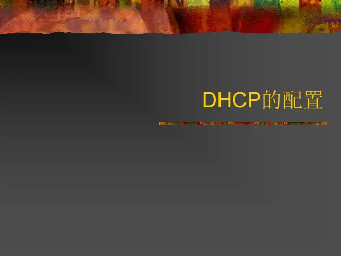 DHCP的配置
