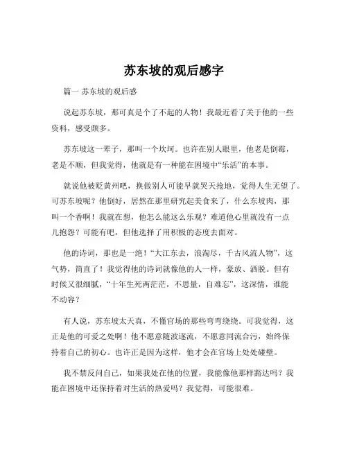 苏东坡的观后感字