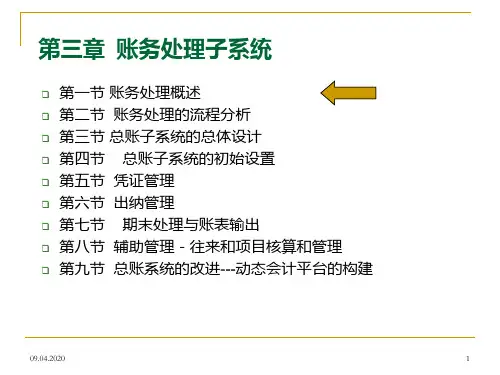 账务处理子系统 PPT课件