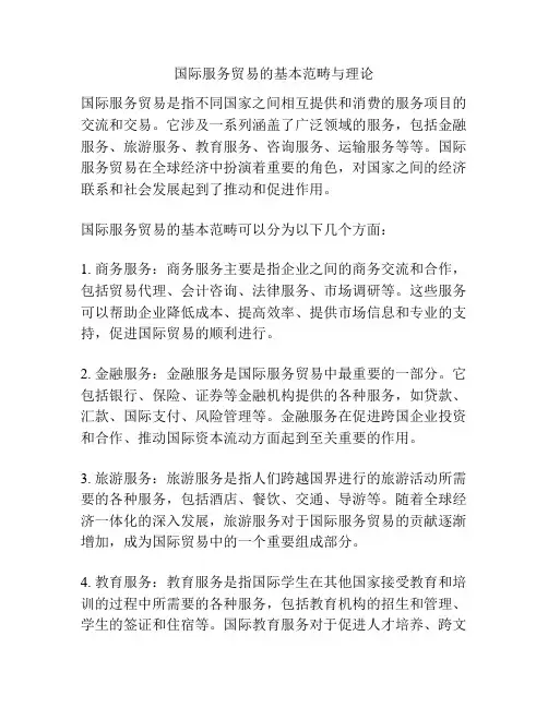 国际服务贸易的基本范畴与理论
