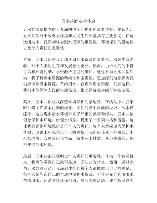 五水共治 心得体会