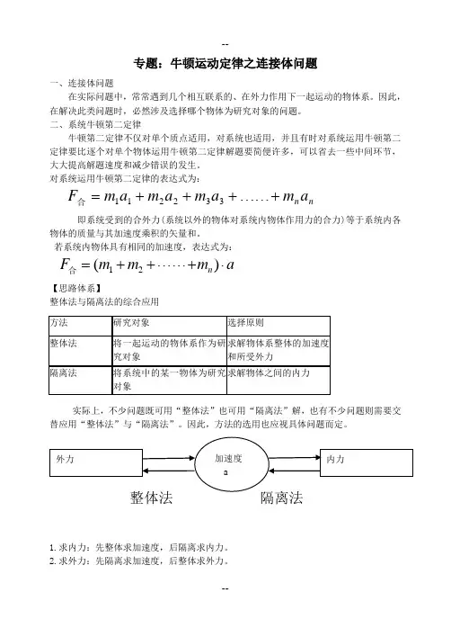 牛顿运动定律之连接体问题