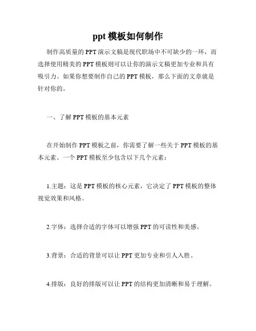 ppt模板如何制作