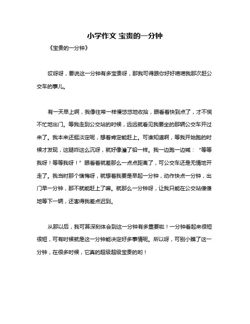 小学作文 宝贵的一分钟