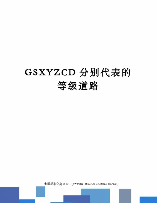 GSXYZCD分别代表的等级道路完整版