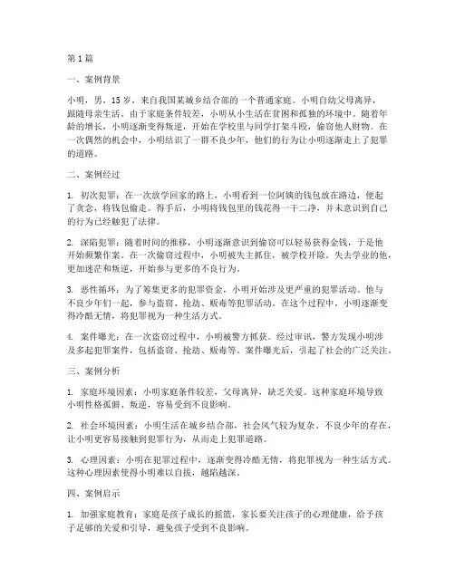 关于少年法律犯罪的案例(3篇)