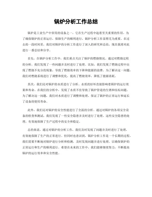 锅炉分析工作总结