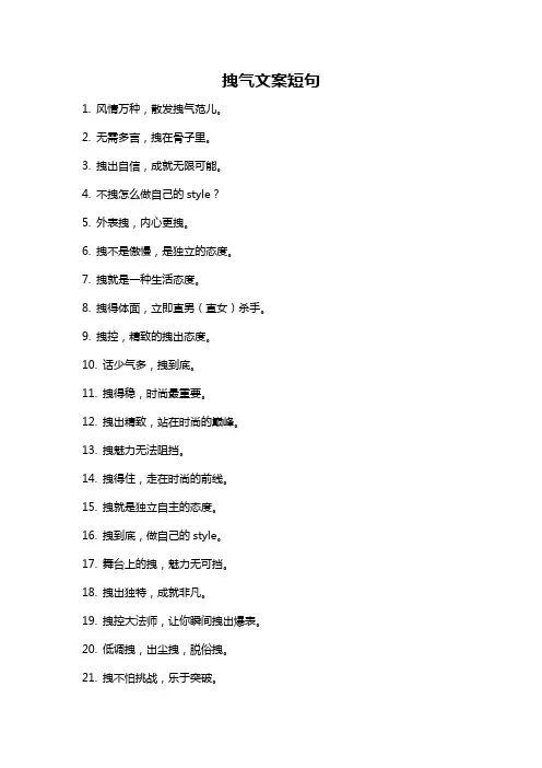 拽气文案短句