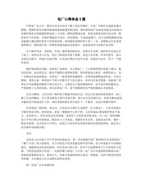 电厂心得体会3篇