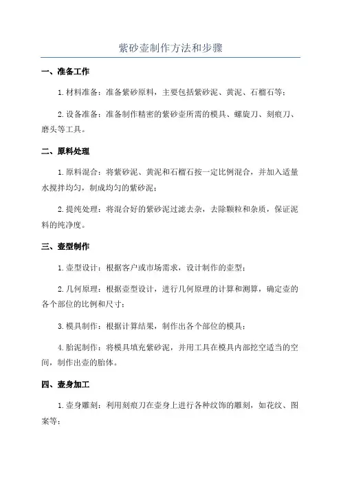 紫砂壶制作方法和步骤