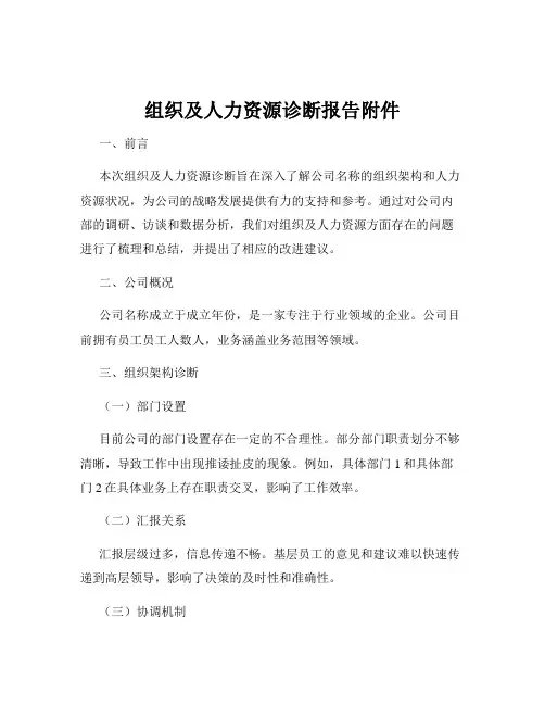 组织及人力资源诊断报告附件