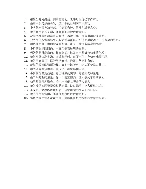 仿写句子突出人物的外貌和神态