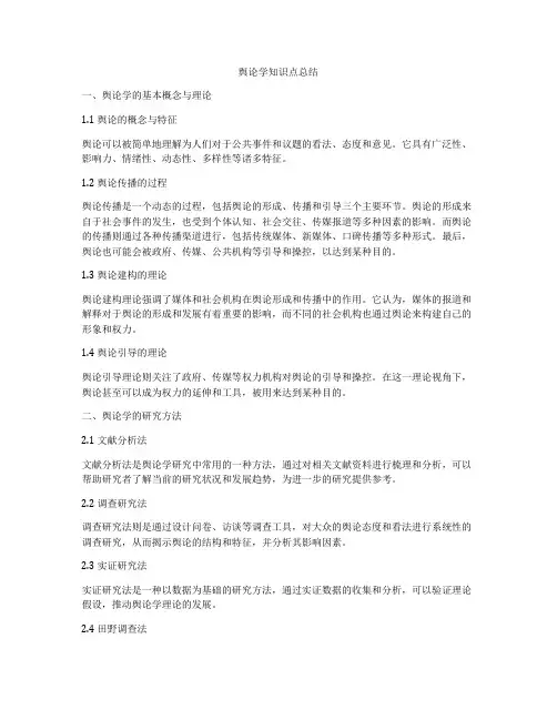 舆论学知识点总结
